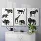 Ornamental Safari Animals I - Floater Framed Canvas Set
