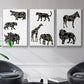 Ornamental Safari Animals I - Floater Framed Canvas Set