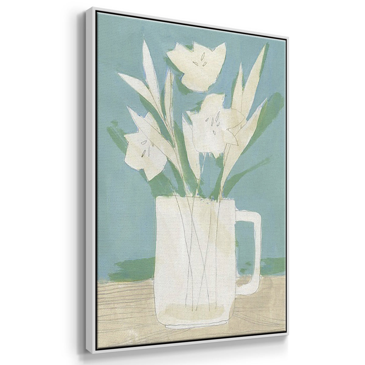 Muted Spring Arrangement I - Floater Framed Canvas Set