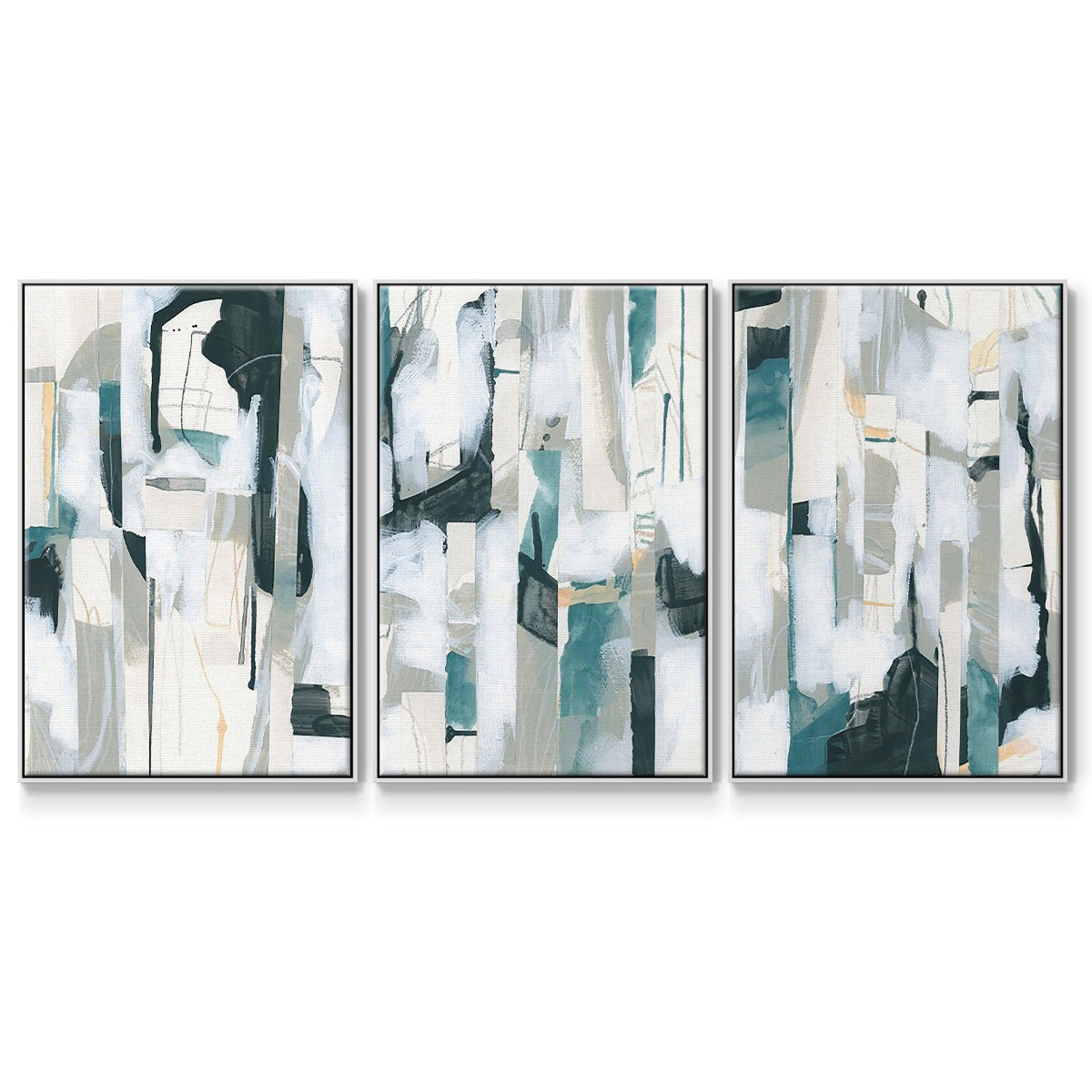 Sea Cavern Strata I - Floater Framed Canvas Set