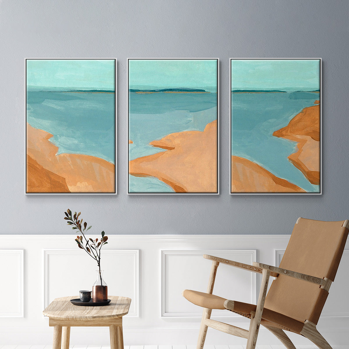 Out on the Sandbar I - Floater Framed Canvas Set
