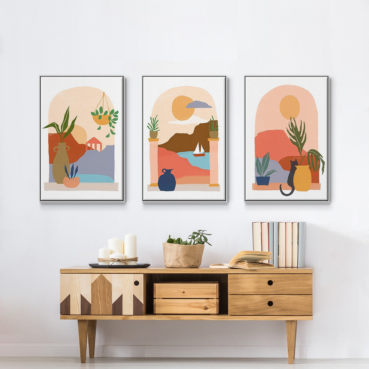 Paper Scene I - Floater Framed Canvas Set