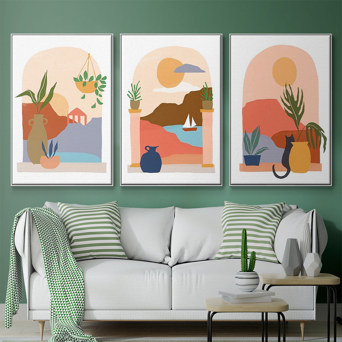 Paper Scene I - Floater Framed Canvas Set