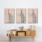 Peacock in Gold I - Floater Framed Canvas Set