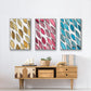Patterned Leaf Shapes I - Floater Framed Canvas Set