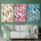 Patterned Leaf Shapes I - Floater Framed Canvas Set