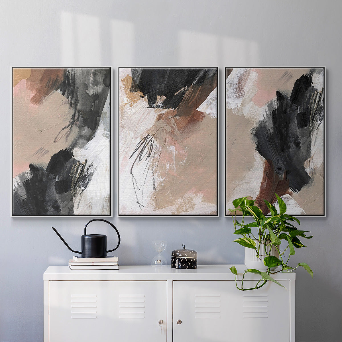 Unbleached Neutrals IV - Floater Framed Canvas Set