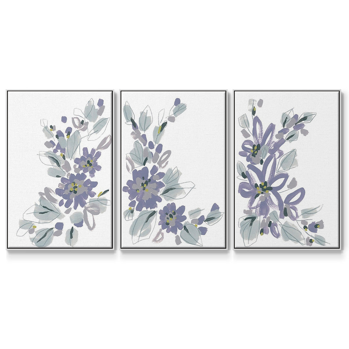 Periwinkle Patch I - Floater Framed Canvas Set