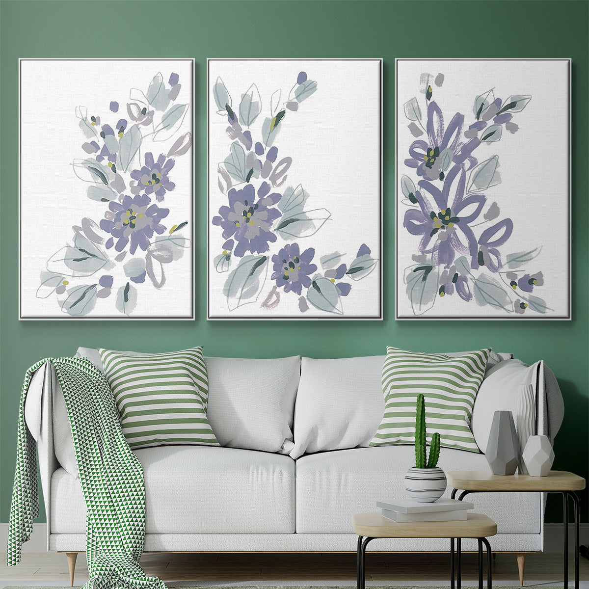 Periwinkle Patch I - Floater Framed Canvas Set