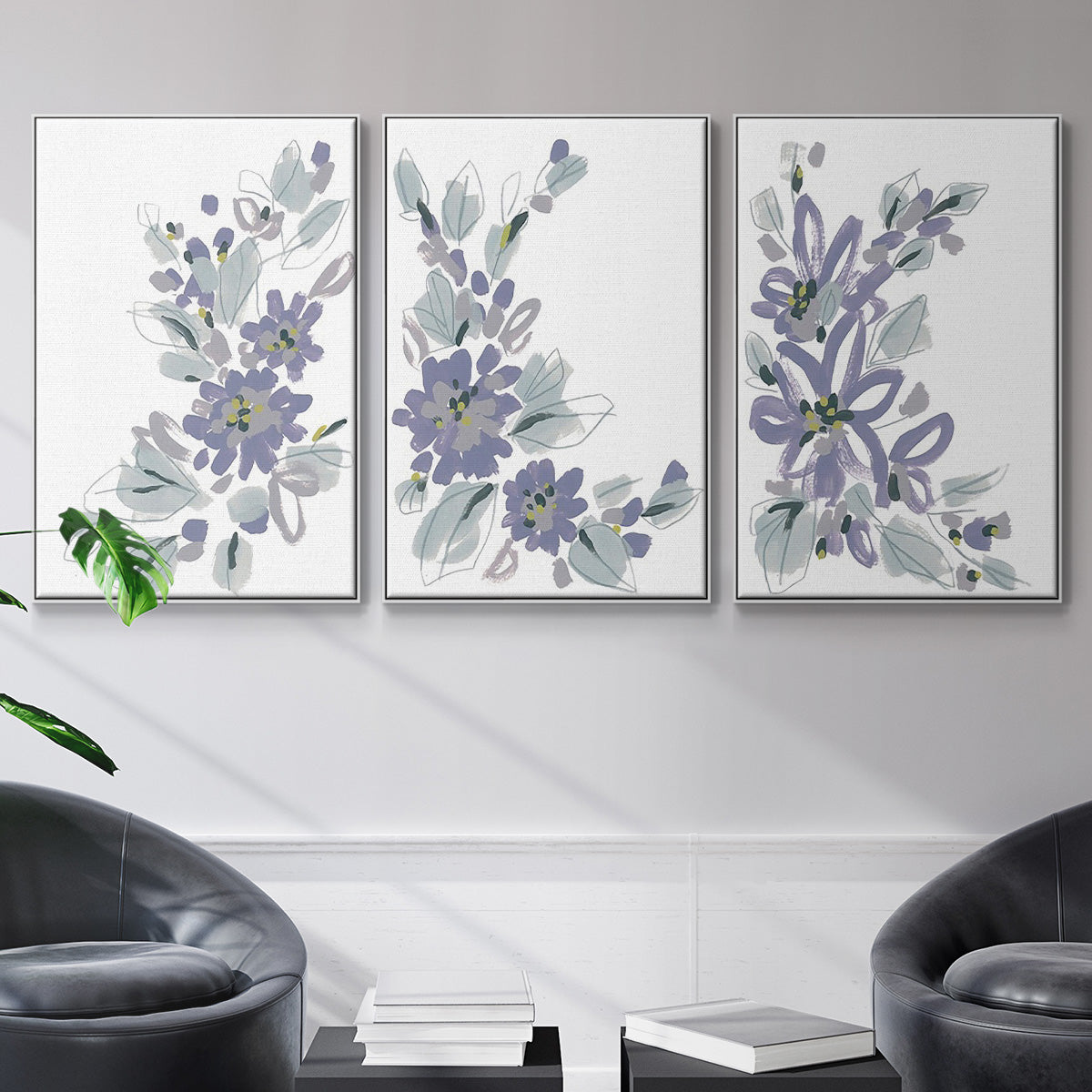 Periwinkle Patch I - Floater Framed Canvas Set