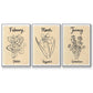 Birth Month I - Floater Framed Canvas Set