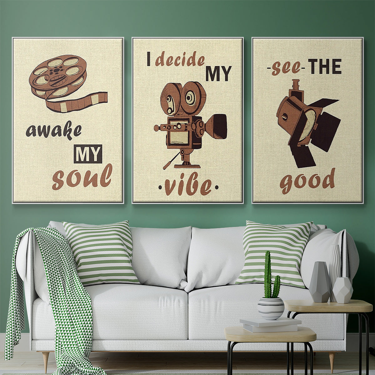 Movie Time I - Floater Framed Canvas Set
