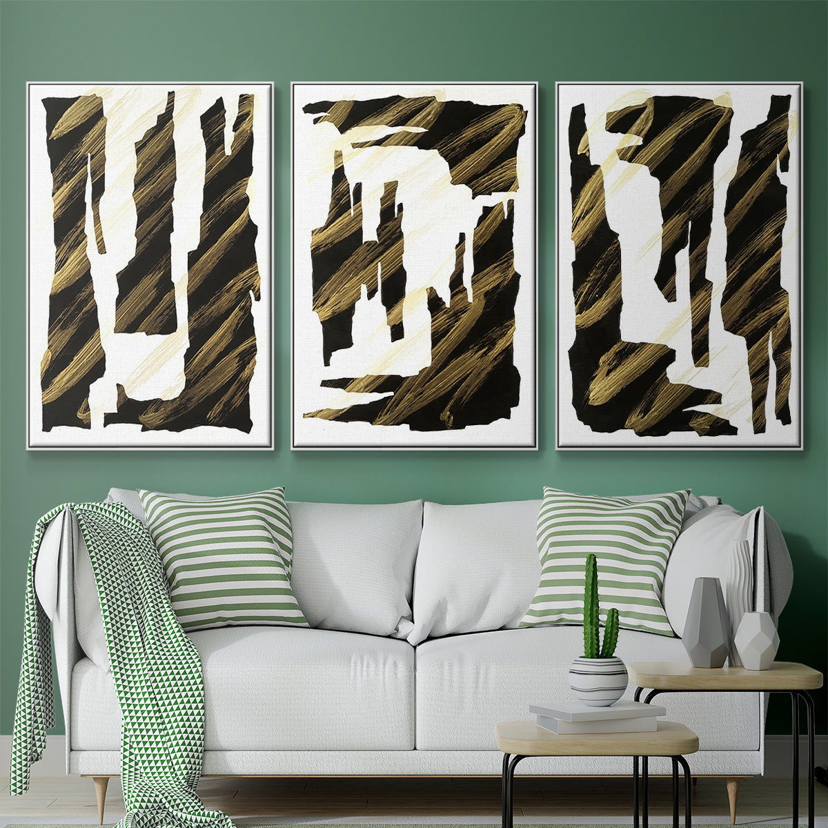 Onyx Obelisks I - Floater Framed Canvas Set