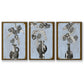 Graphic Flowers in Vase I - Floater Framed Canvas Set