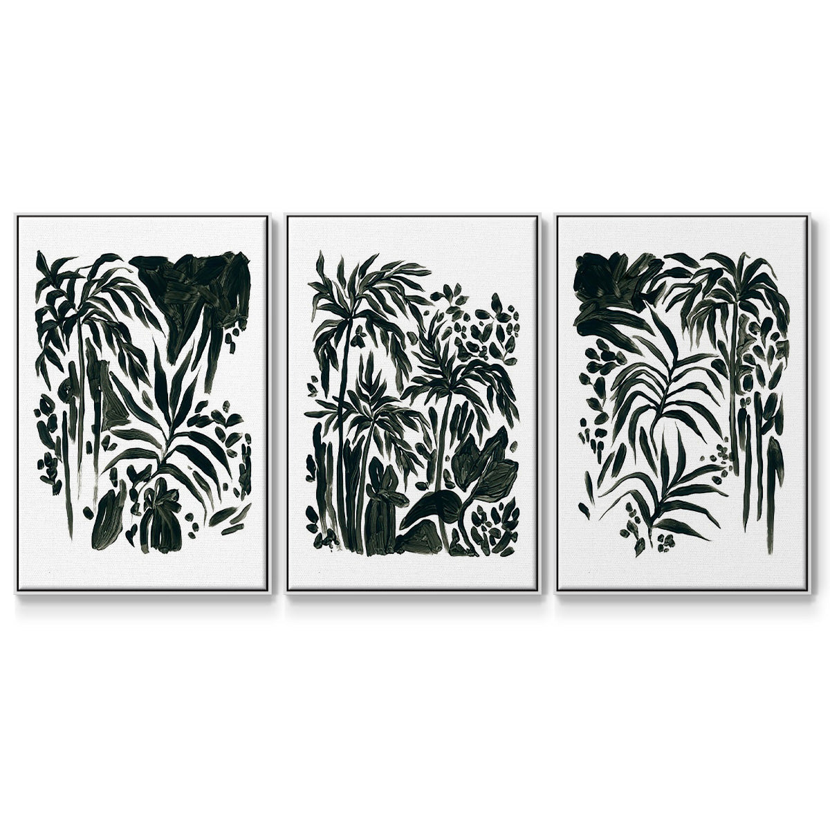 Ink Jungle I - Floater Framed Canvas Set