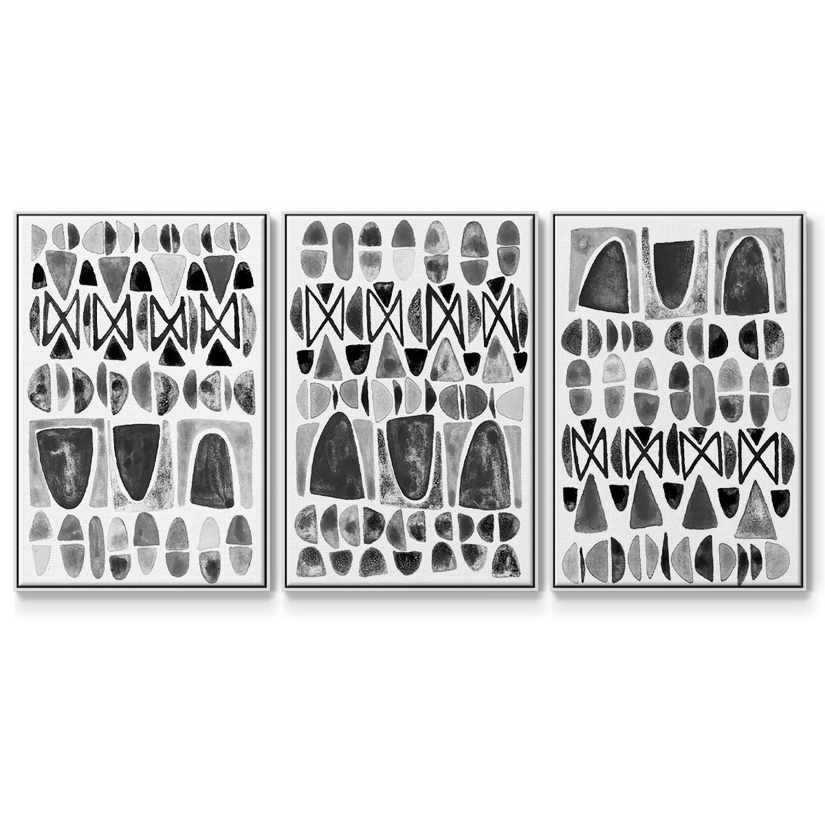 Grey Arches I - Floater Framed Canvas Set