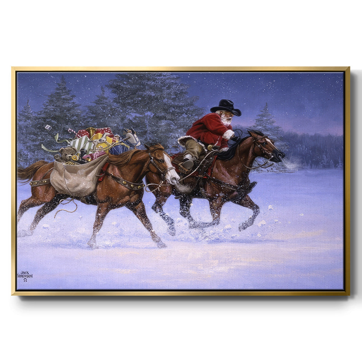 Christmas Rush - Floater Framed Canvas Print
