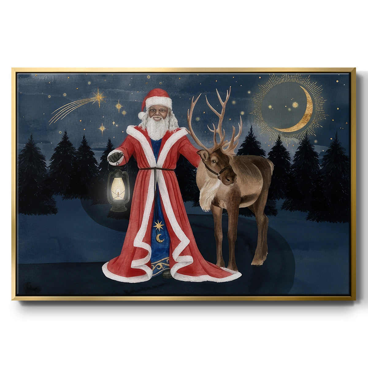 Celestial Christmas Collection A - Floater Framed Canvas Print