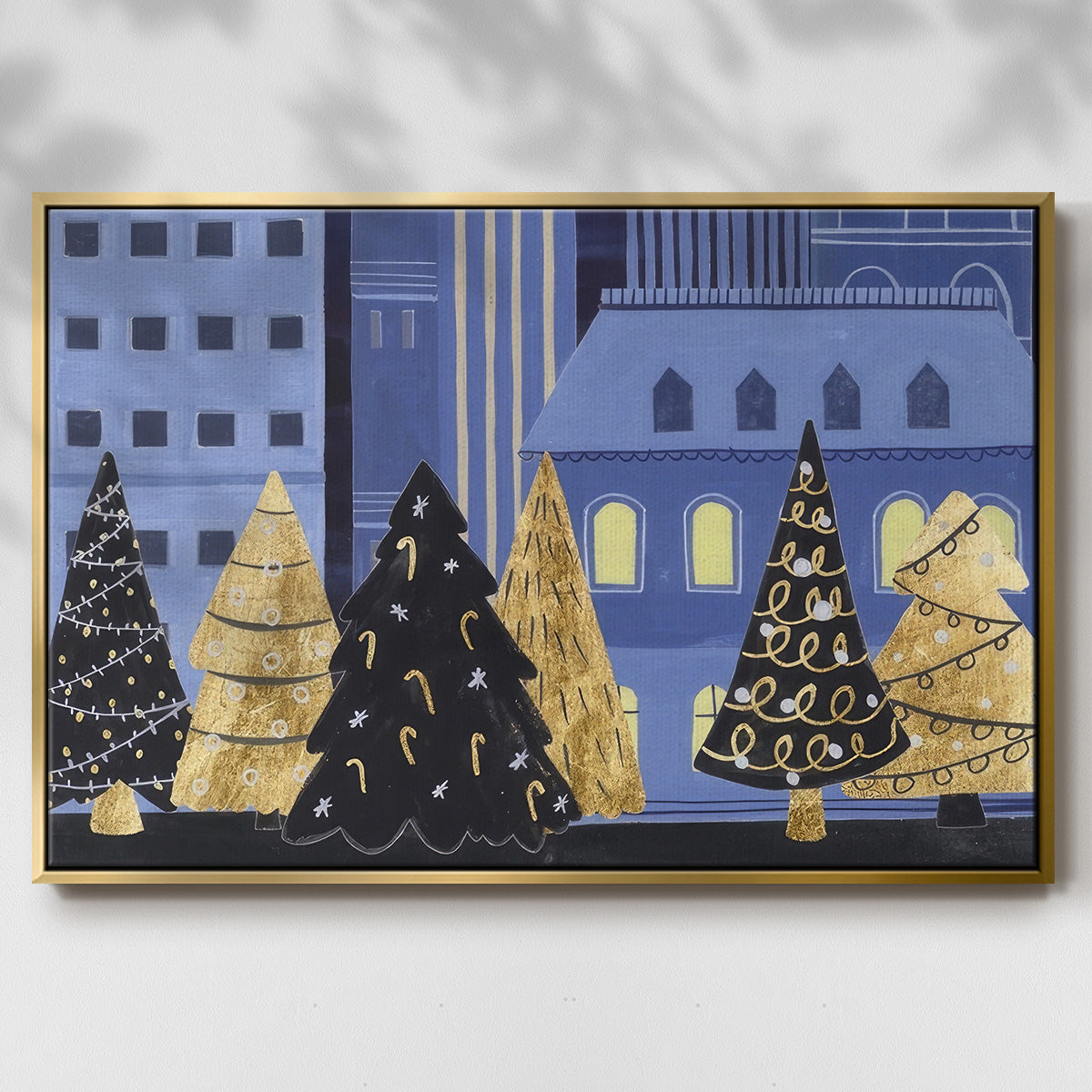 Holiday Night Collection A - Floater Framed Canvas Print