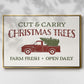 Christmas Farm Sign II - Floater Framed Canvas Print