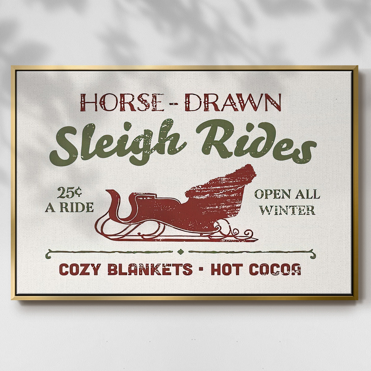 Christmas Farm Sign III - Floater Framed Canvas Print