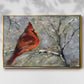 Cardinal in Snow II - Floater Framed Canvas Print