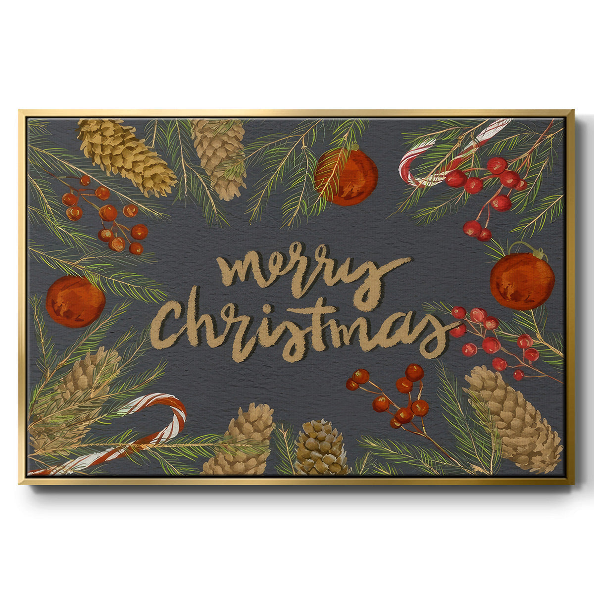 Holiday Sentiment I - Floater Framed Canvas Print
