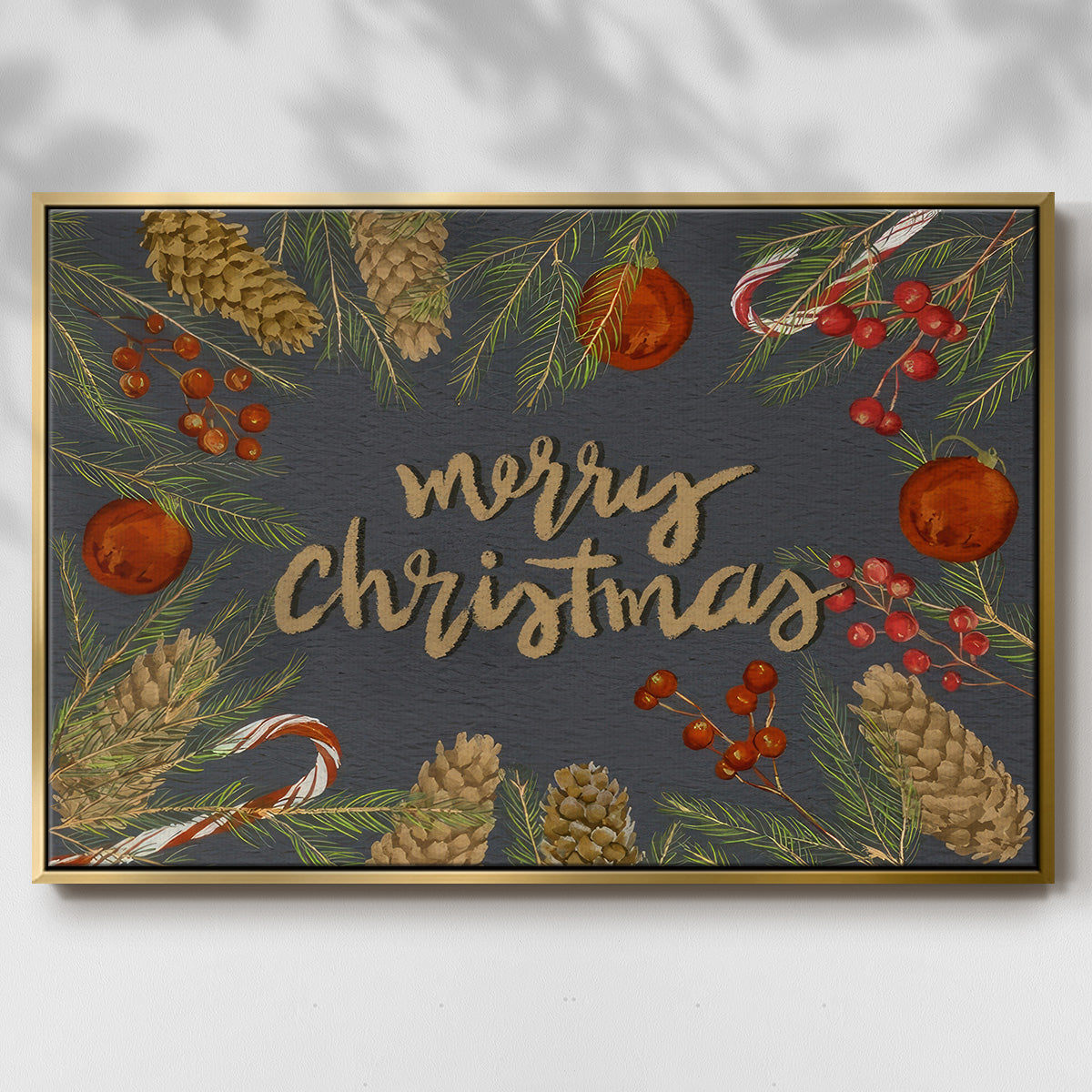 Holiday Sentiment I - Floater Framed Canvas Print