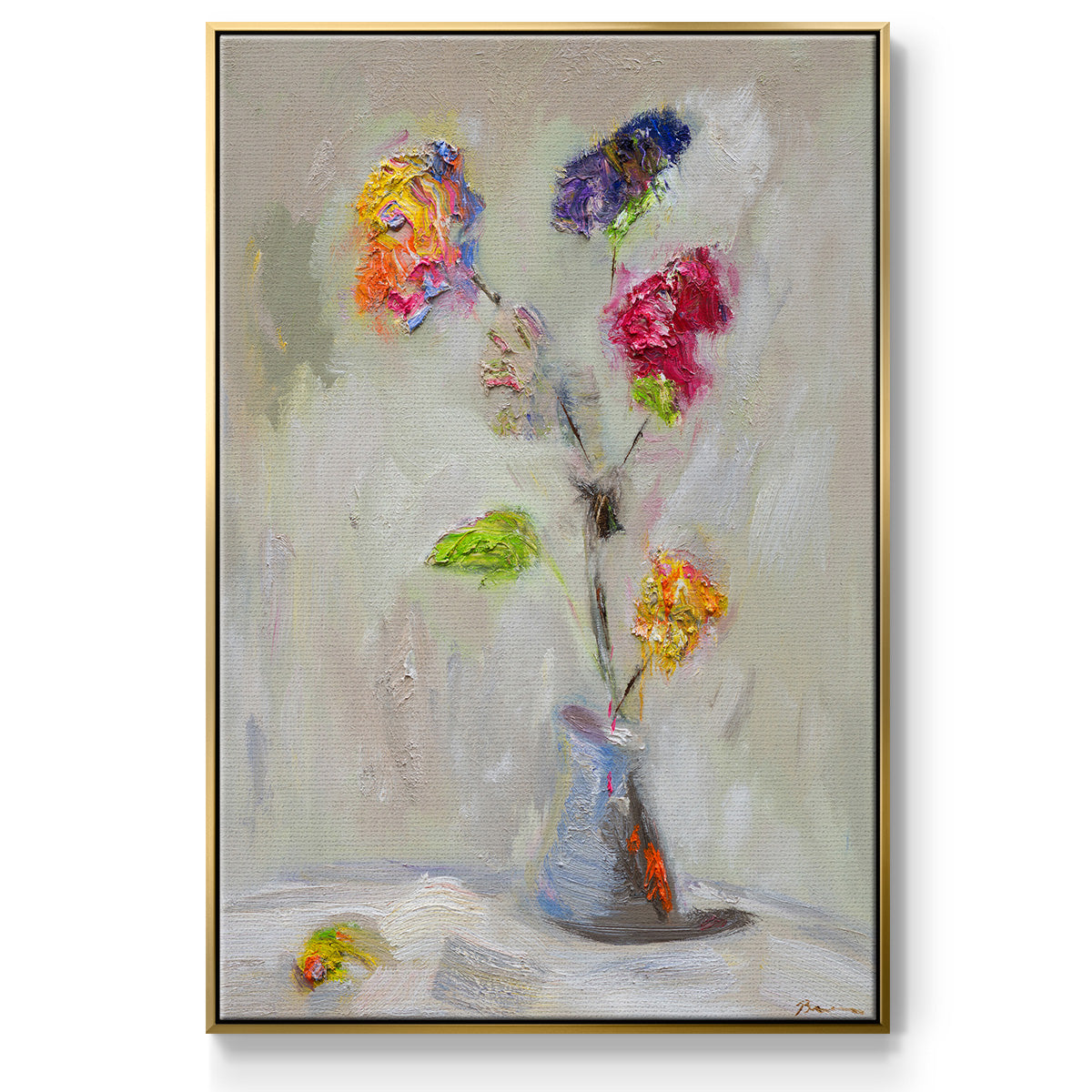 Neoplitan Floral - Floater Framed Canvas Print