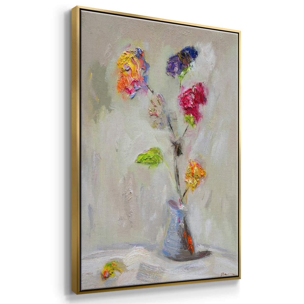 Neoplitan Floral - Floater Framed Canvas Print