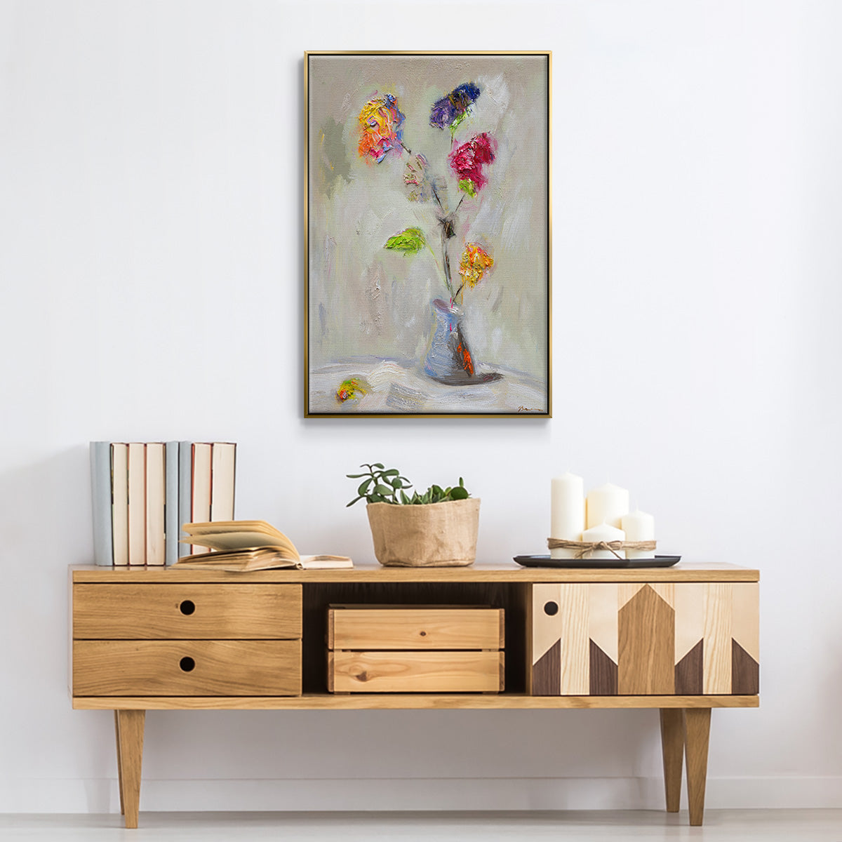 Neoplitan Floral - Floater Framed Canvas Print
