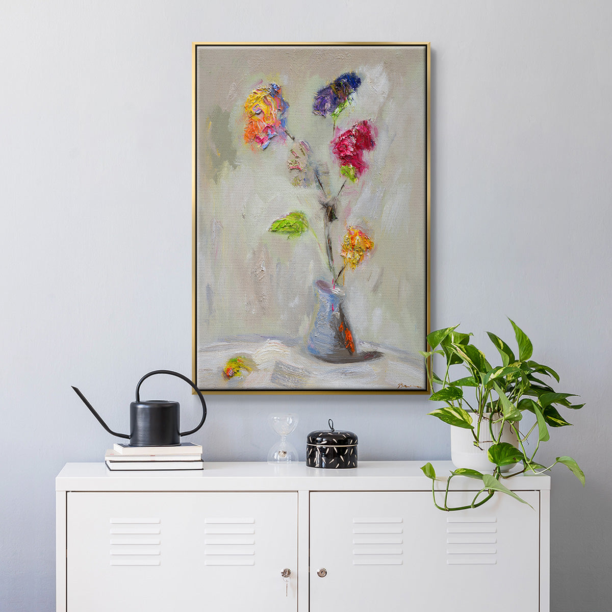Neoplitan Floral - Floater Framed Canvas Print