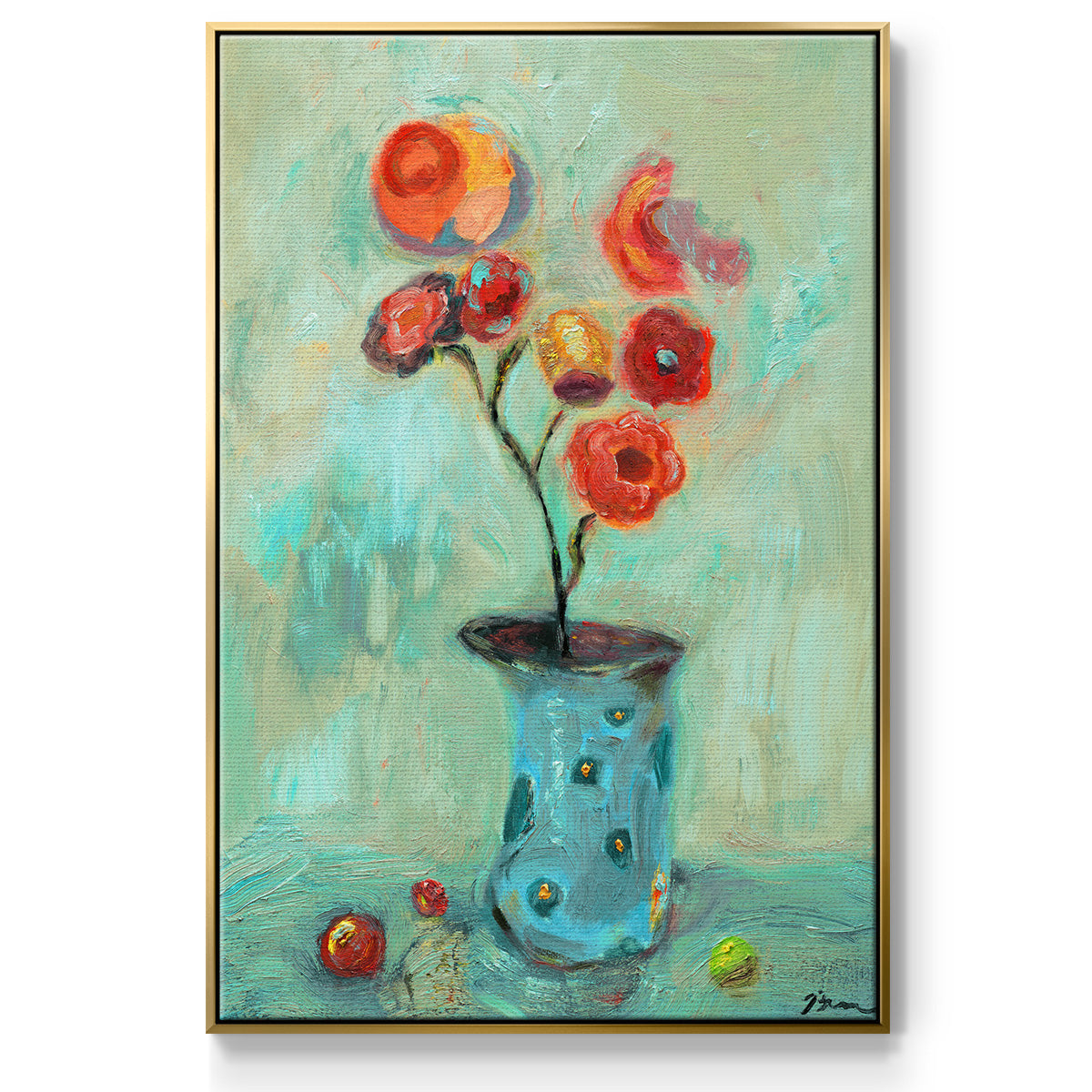 Orange Pop - Floater Framed Canvas Print