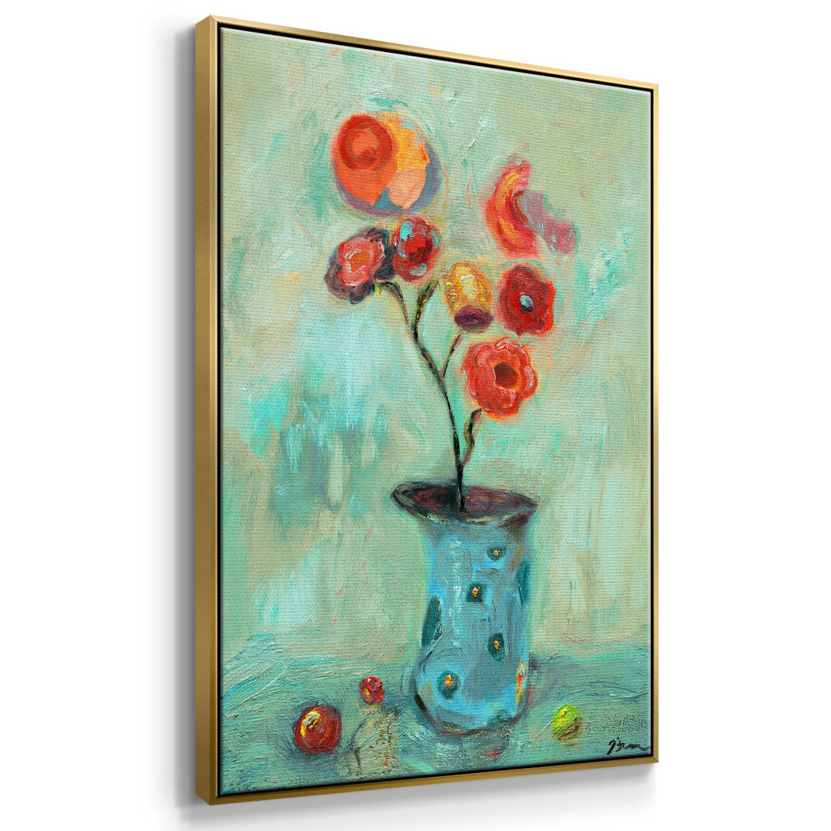 Orange Pop - Floater Framed Canvas Print