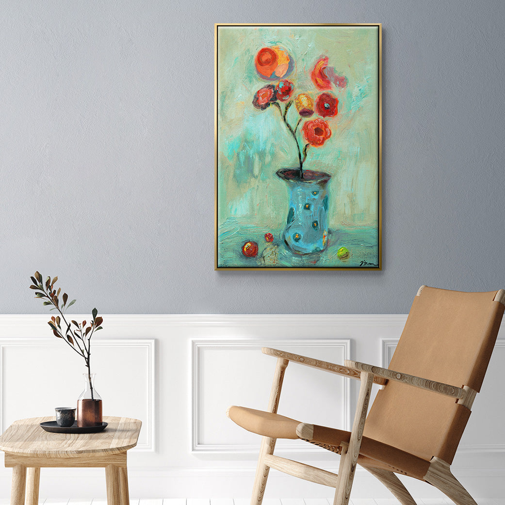 Orange Pop - Floater Framed Canvas Print