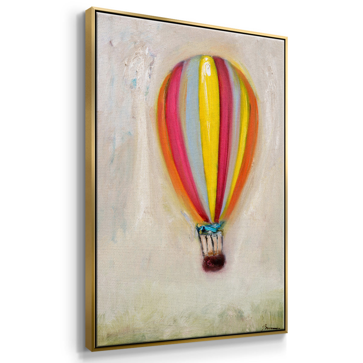 Lucky Hot Air Balloon - Floater Framed Canvas Print