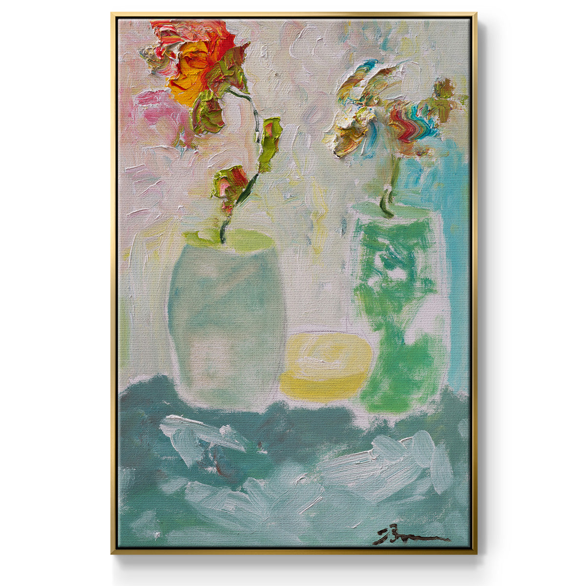Tahitian Sunrise - Floater Framed Canvas Print