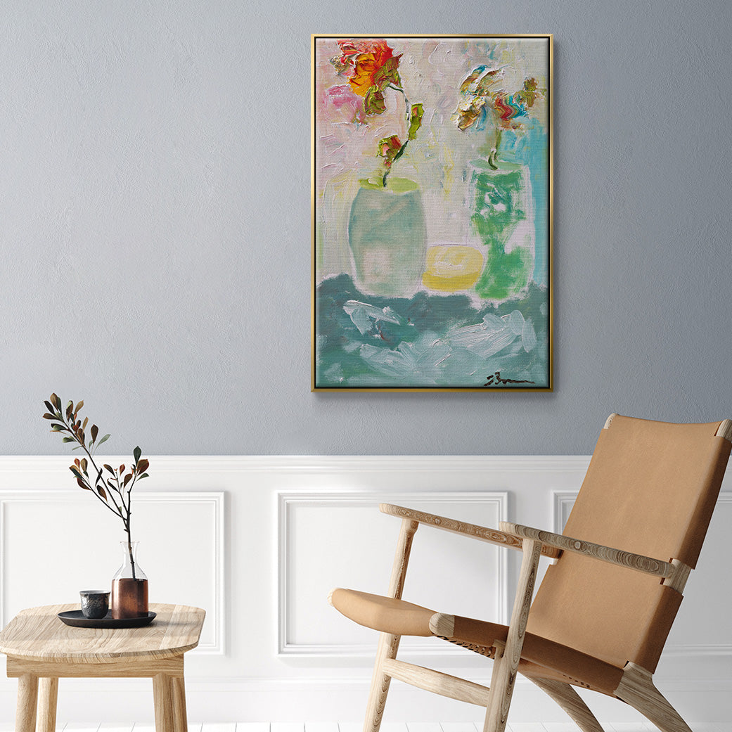 Tahitian Sunrise - Floater Framed Canvas Print