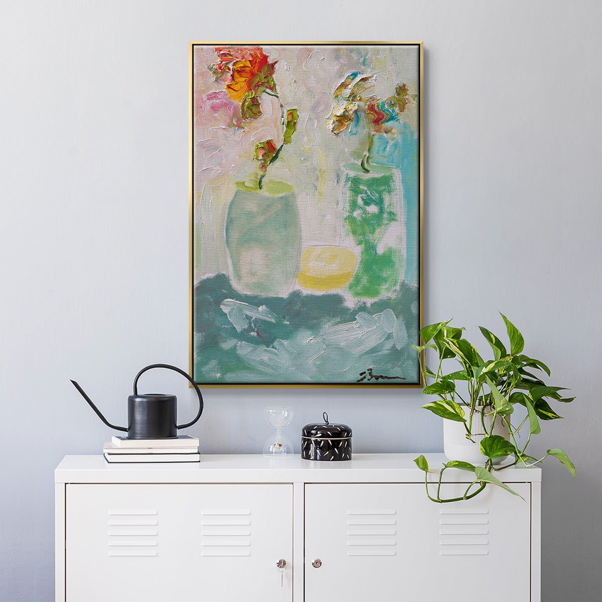 Tahitian Sunrise - Floater Framed Canvas Print