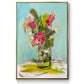 Turquoise Lilly - Floater Framed Canvas Print