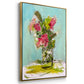 Turquoise Lilly - Floater Framed Canvas Print