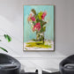Turquoise Lilly - Floater Framed Canvas Print