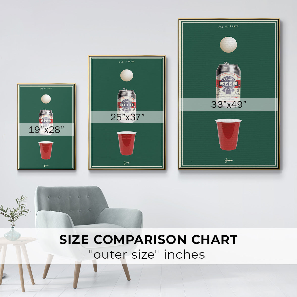 Fig. A: Party - Floater Framed Canvas Print