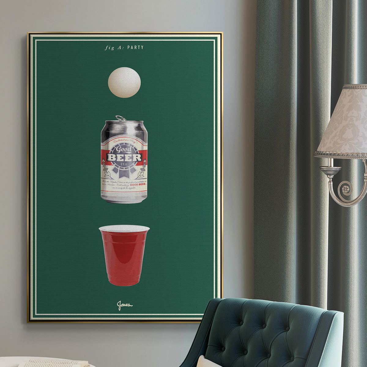 Fig. A: Party - Floater Framed Canvas Print