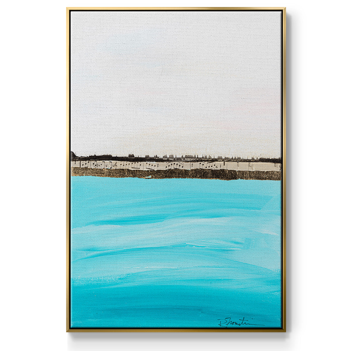 Harmony in Turquiose - Floater Framed Canvas Print