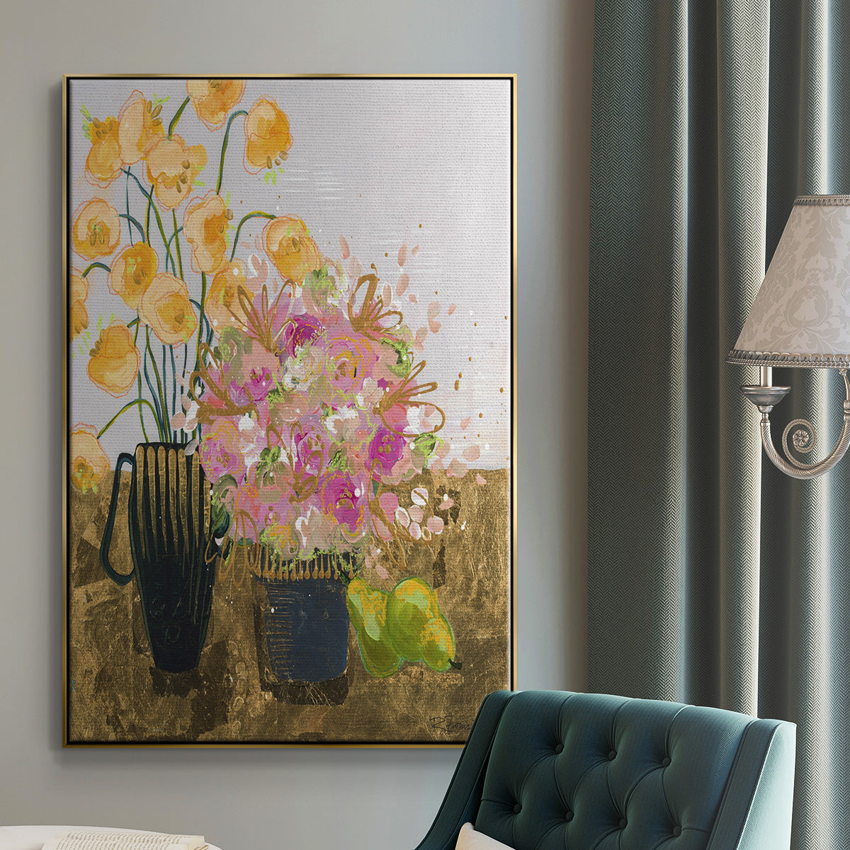 Not So Still Life - Floater Framed Canvas Print