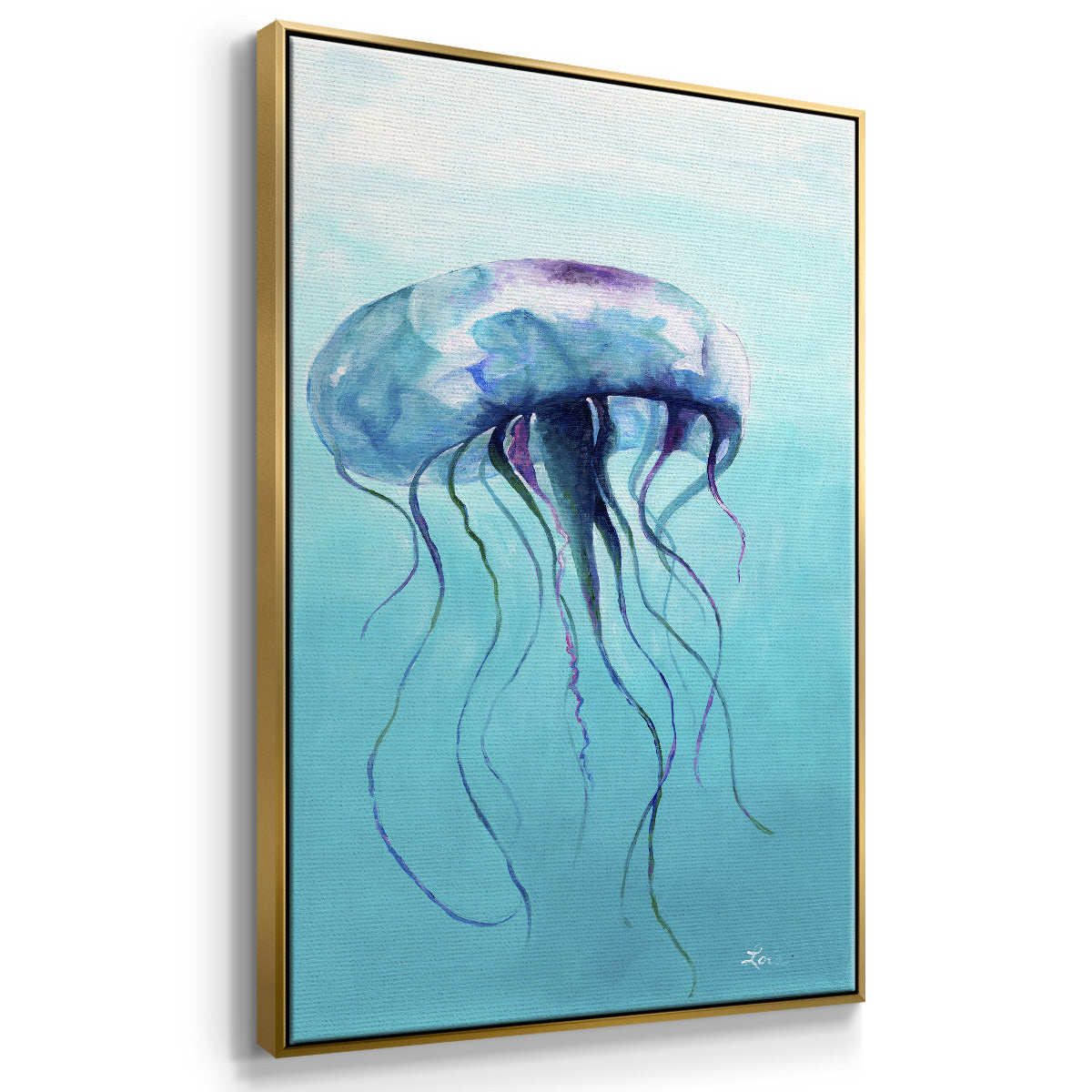 Jelly Fish - Floater Framed Canvas Print