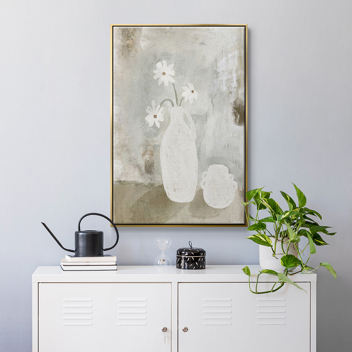 Sunday Blooms - Floater Framed Canvas Print