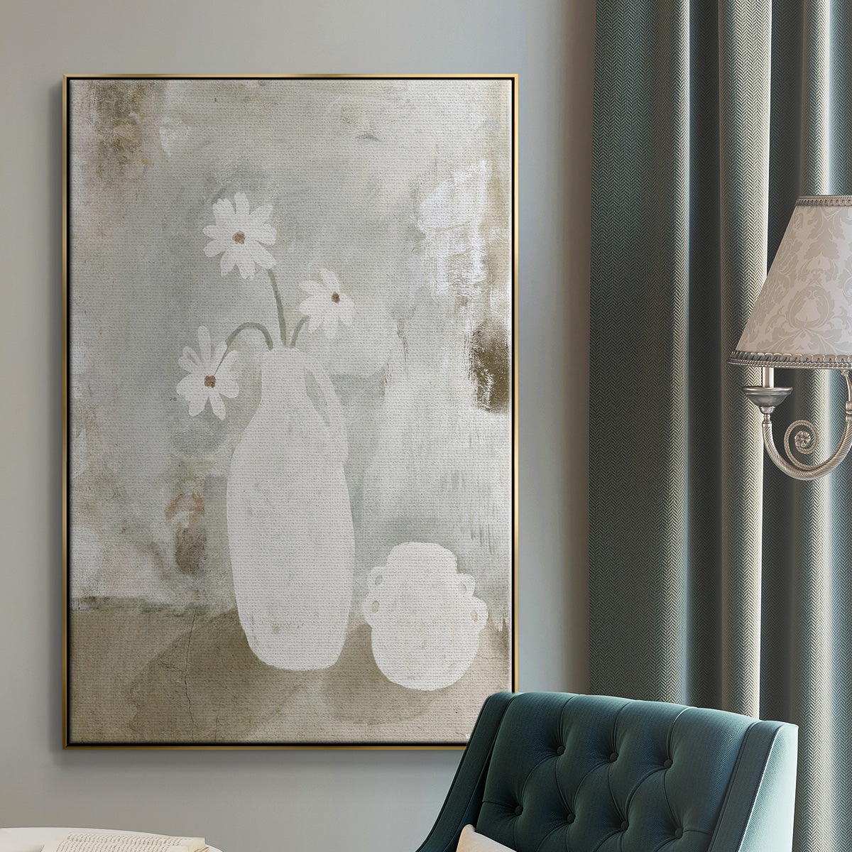 Sunday Blooms - Floater Framed Canvas Print