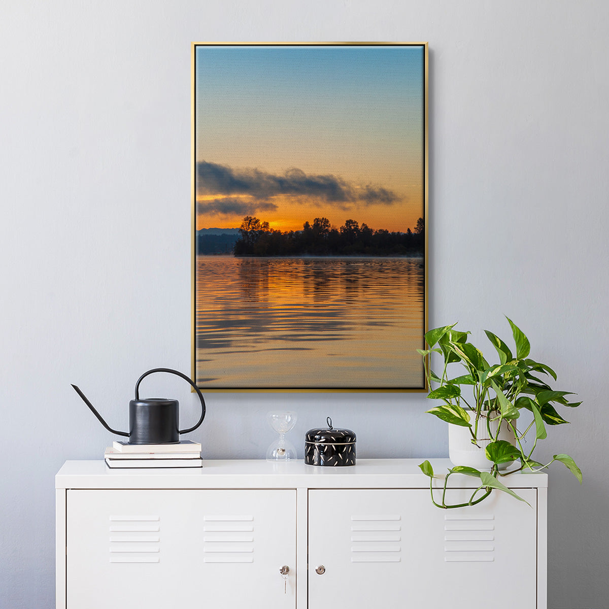 Molten Gold - Floater Framed Canvas Print